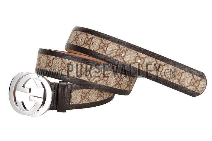 Gucci Beige Leather Belt with Interlocking G Buuckle