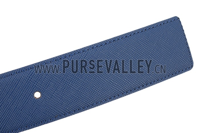 Prada Blue Leather Belt