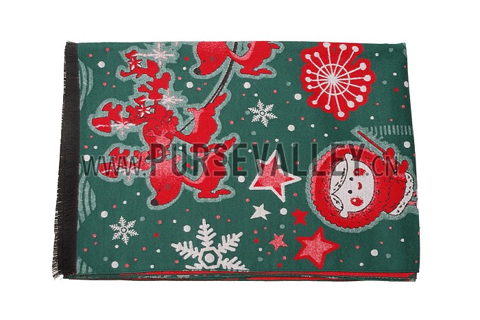 Hermes Santa Bold Print Green 621797