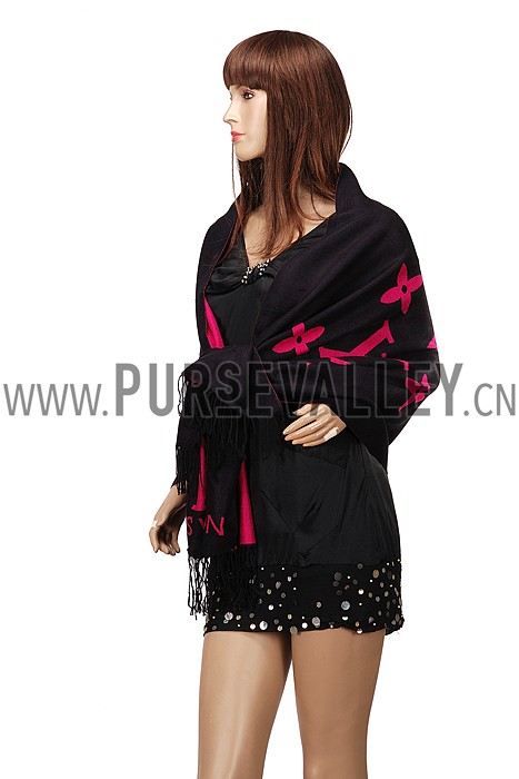 Louis Vuitton Big Monogram Black Pink Scarf 621747