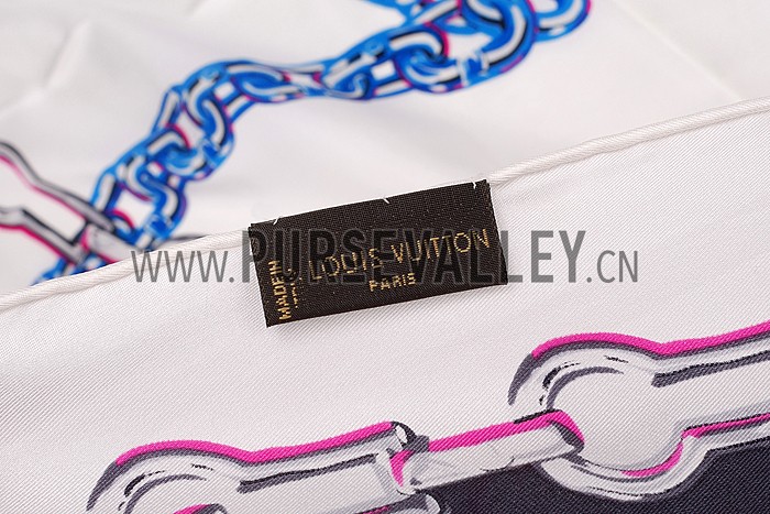 Louis Vuitton Chain Print Scarf White 621818