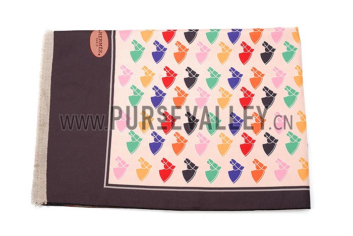 Hermes Horse Head Print Scarf Pink 621788