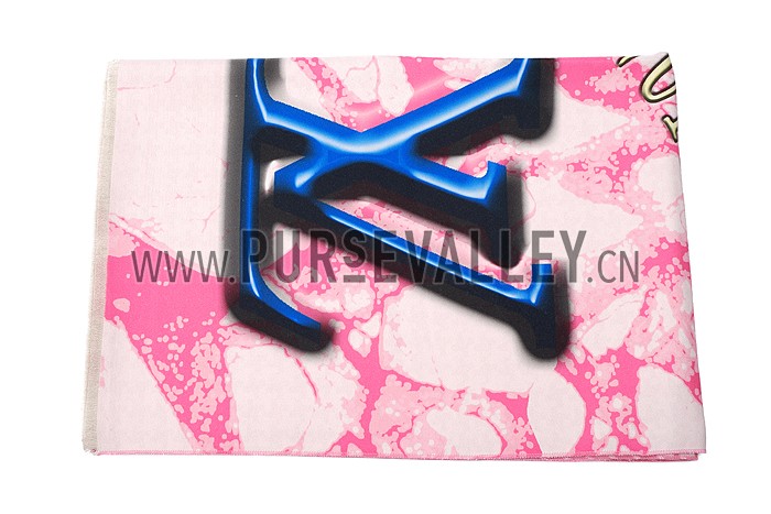 Louis Vuitton Marble Effect Print Pink Scarf 621807