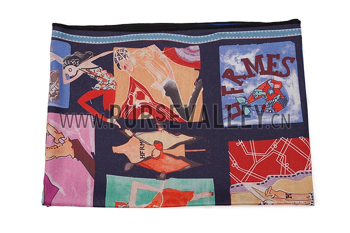 Hermes Retro Scarf Black 621794