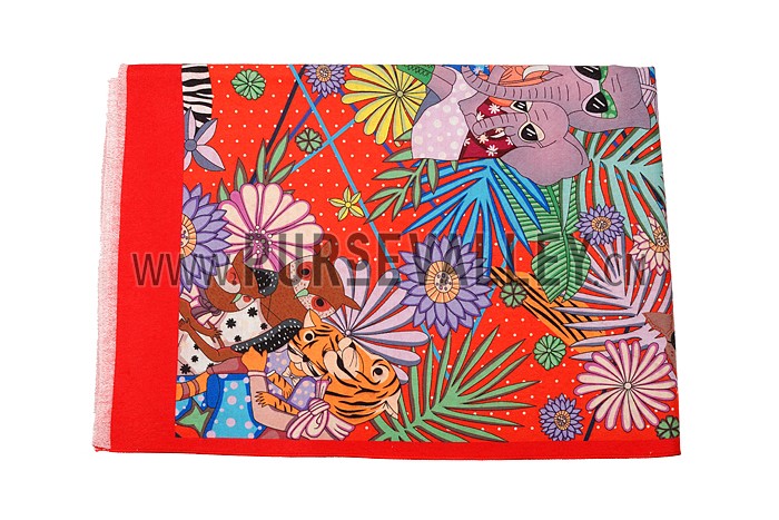Hermes Animal Kingdom Scarf Orange 621799