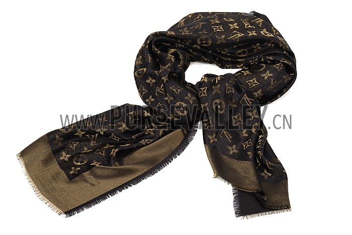 Louis Vuitton Black Gold Monogram Shawl 621731