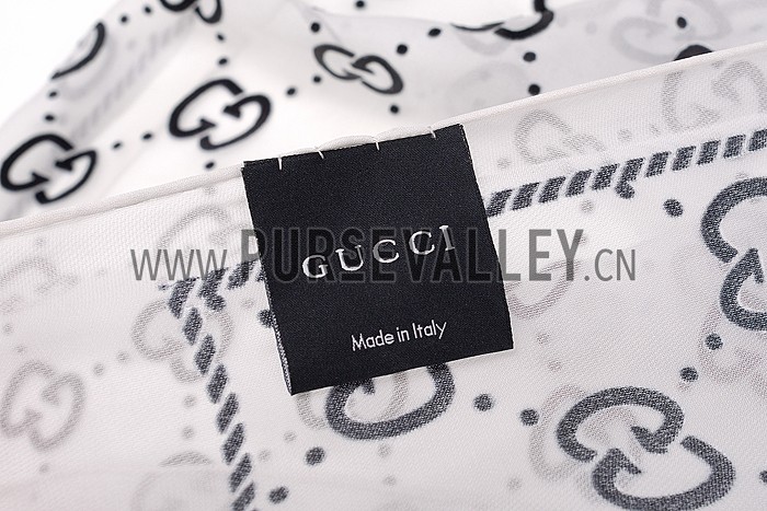 Gucci GG Logo Print Scarf White 621824