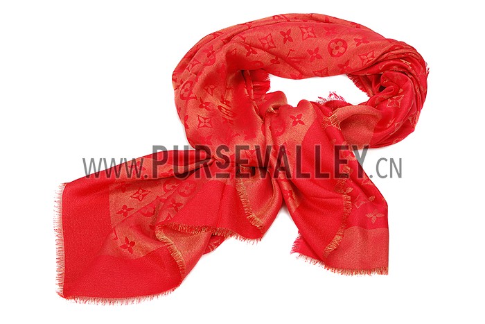 Louis Vuitton Red Monogram Shawl 621734