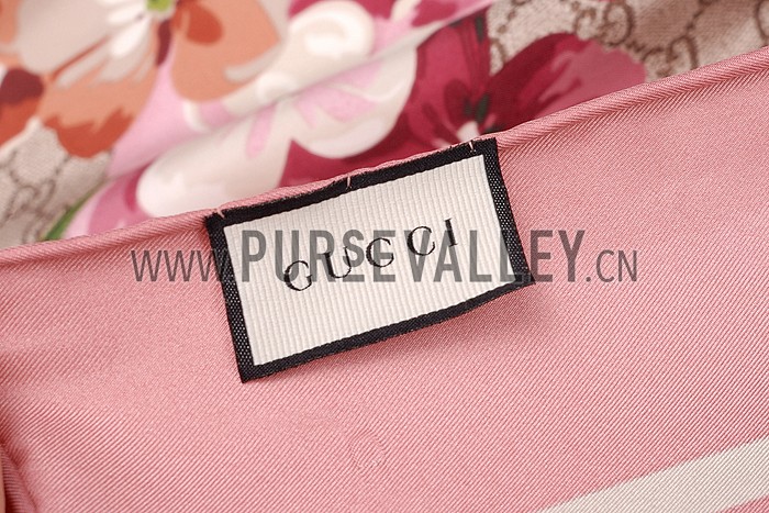 Gucci GG Blooms Print Scarf Pink 621820