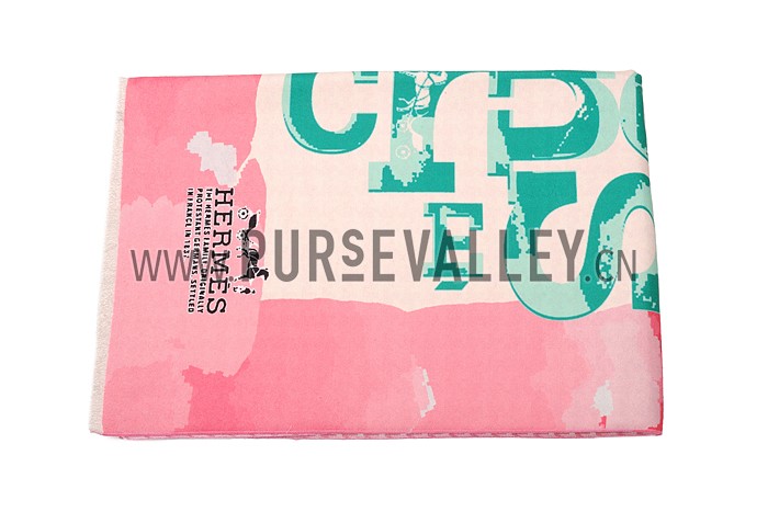 Hermes Fashion Signature Print Scarf Pink 621791