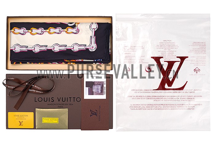 Louis Vuitton Chain Print Scarf Black 621817