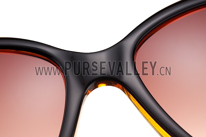 Gucci Elegant Oval Shaped Brown and Yellow Sunglasses 308032