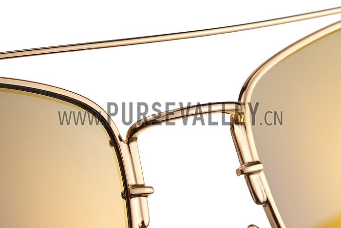 Christian Dior Technologic Gold Frame Gold Mirrored Lenses Sunglasses 308122