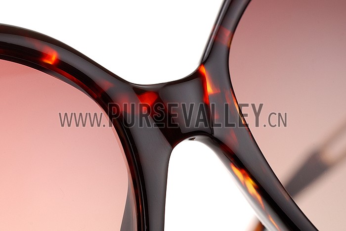 Hermes Studded Carriage Detail Tortoise Frame Sunglasses 308094