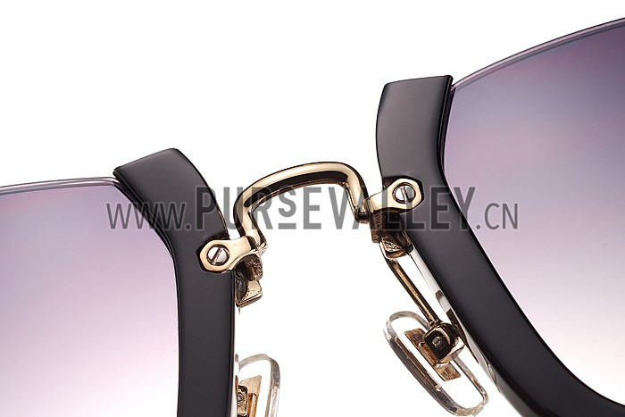 Miu Miu Cut Off Cat-Eye Black Sunglasses 308035