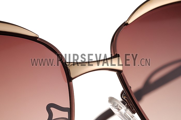 Christian Dior Demoiselle Gold Frame Brown Lenses Sunglasses 308118