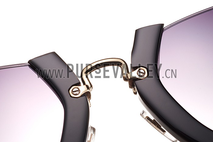 Miu Miu Rounded Cut Off Cat-Eye Black Sunglasses 308040