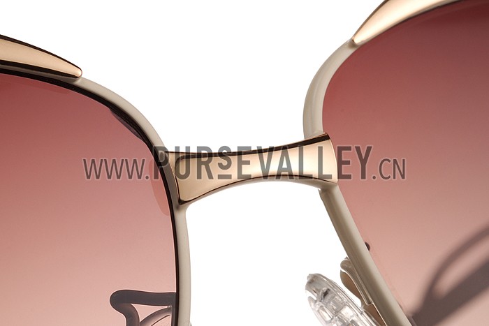 Christian Dior Demoiselle White Frame Brown Lenses Sunglasses 308120