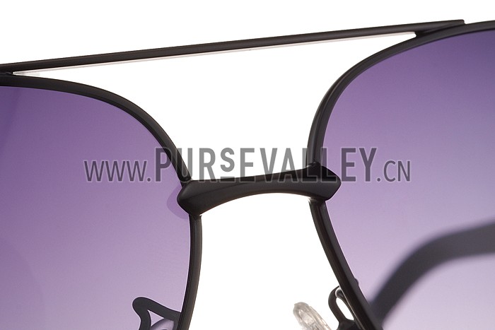 Cartier Aviator Black Frame Grey Lenses Sunglasses 308124