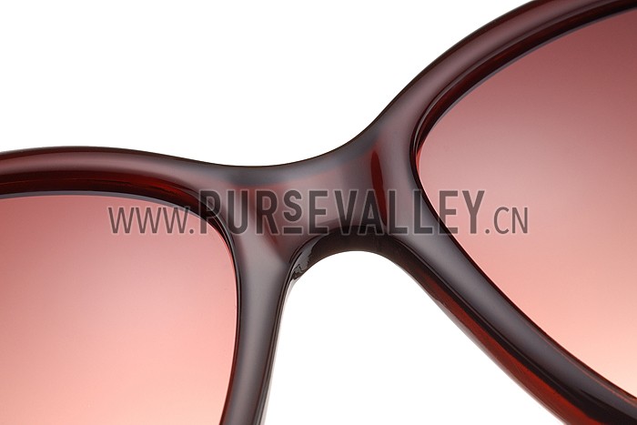Gucci Elegant Oval Shaped Brown Sunglasses 308033