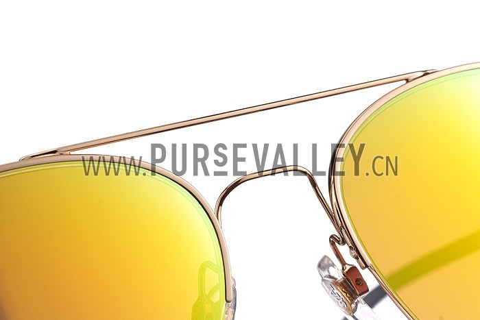 Giorgio Armani Aviator Yellow Lens Sunglasses 307872