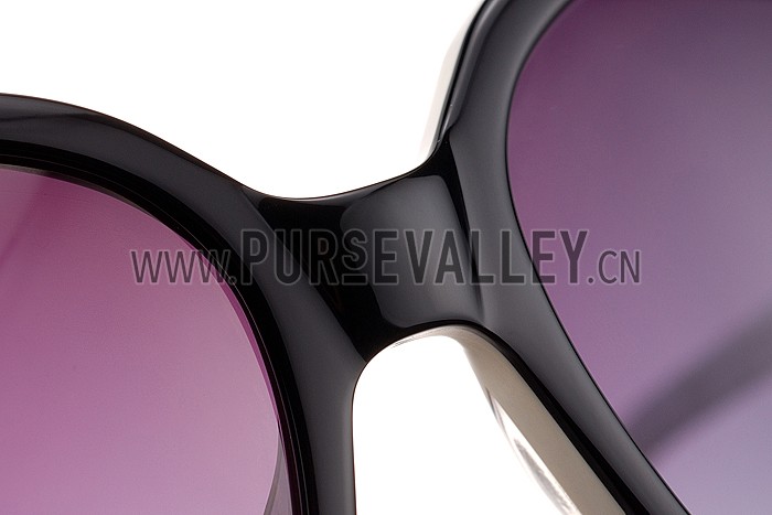 Hermes Large Oversized White Frame Sunglasses with Metallic Logo 308105