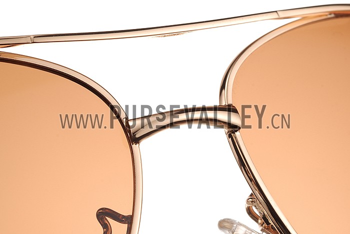 Cartier Panthere Detail Gold Frame Brown Lenses Sunglasses 308131