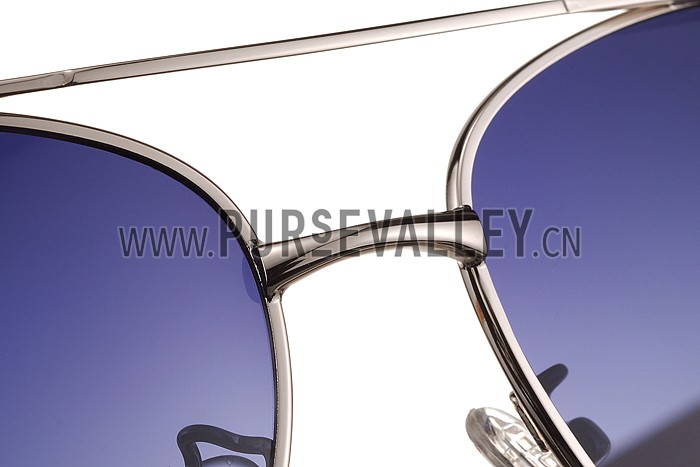 Cartier Panthere Detail Silver Frame Grey Lenses Sunglasses 308133