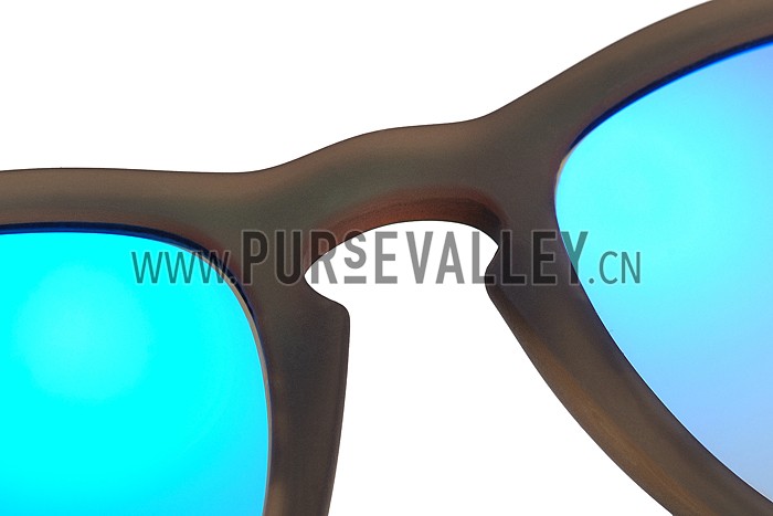 Ray Ban Wayfarer Light-Ray Brown Frame Light Blue Lenses Sunglasses 308234