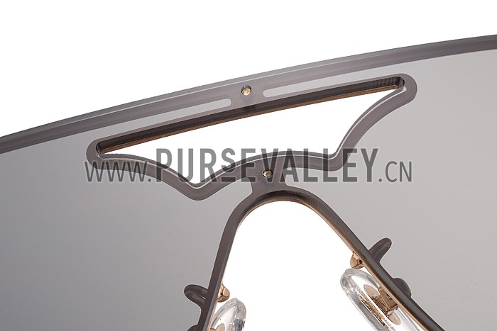 Versace Medusa Aviator Light Grey Lenses Gold Temples Sunglasses 308246