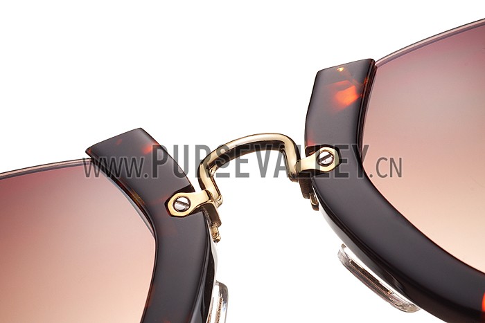Miu Miu Rounded Cut Off Cat-Eye Sunglasses 308044