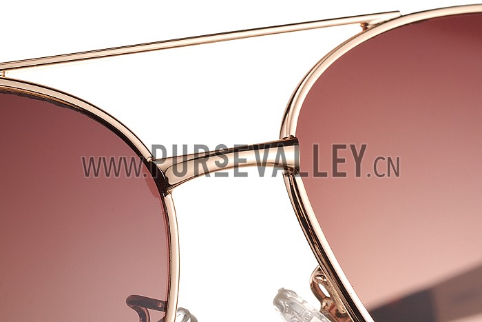 Cartier Panthere Aviator Gold Frame Brown Lense Sunglasses 308128