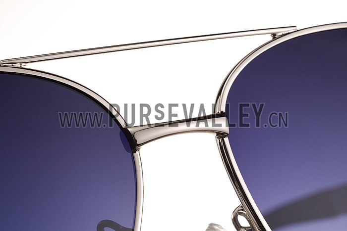 Cartier Panthere Aviator Silver Frame Grey Lenses Sunglasses 308129