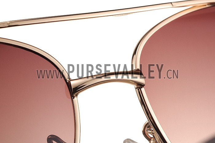 Cartier Panthere Detail Gold Frame Gradient Lenses Sunglasses 308132