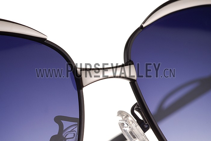 Christian Dior Demoiselle Silver Frame Dark Blue Lenses Sunglasses 308119