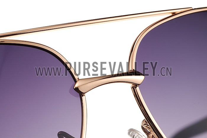 Cartier Aviator Gold Frame Grey Lenses Sunglasses 308125