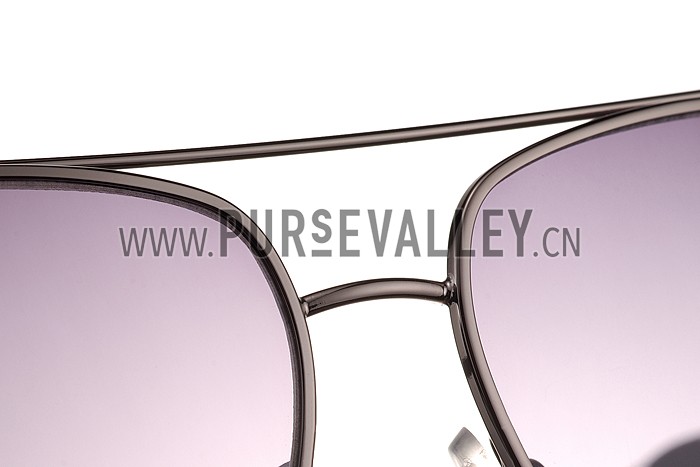 Prada Aviator Chrome Frame Grey Lenses Sunglasses 308152