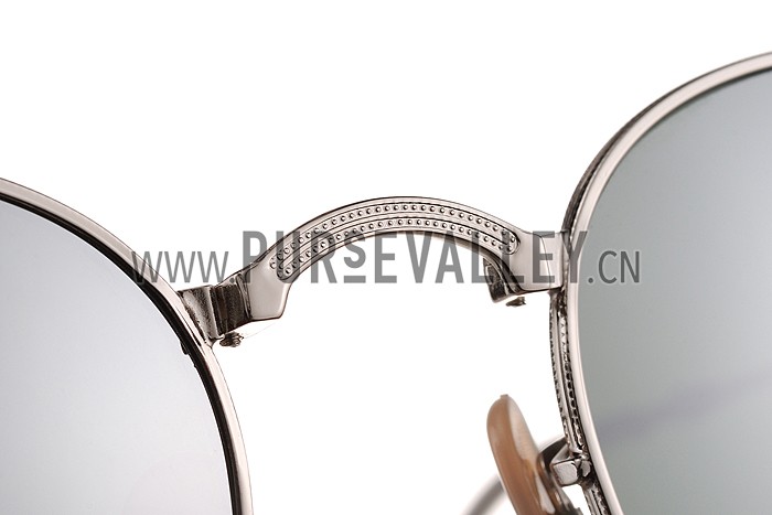 Ray Ban Round Silver Metal Frame Grey Lenses Sunglasses 308161