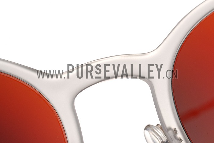 Ray Ban Clubround White Frame Copper Flash Lenses Sunglasses 308172