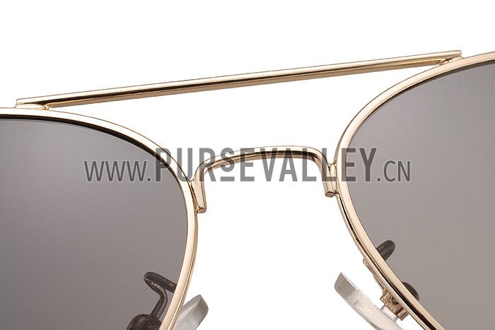 Cartier Panthere Aviator Gold Frame Light Grey Lenses Sunglasses 308186