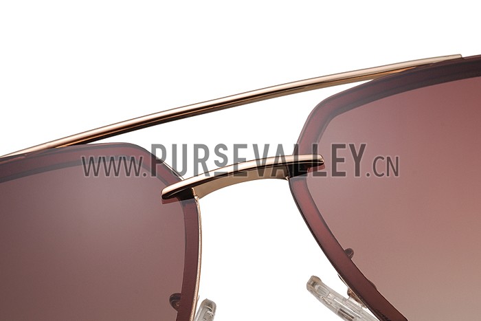 Cartier Wild Panthere Detail Beige Frame Gold Temples Sunglasses 308189