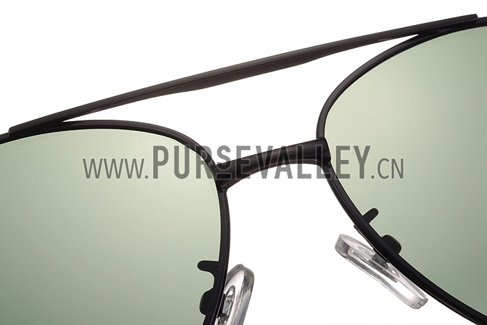 Gucci Aviator Wrap Black Frame Green Lens Sunglasses 308210