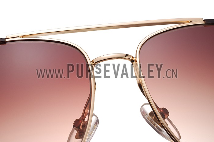 Gucci Ultra-light Aviator Brown Frame Sunglasses 308204