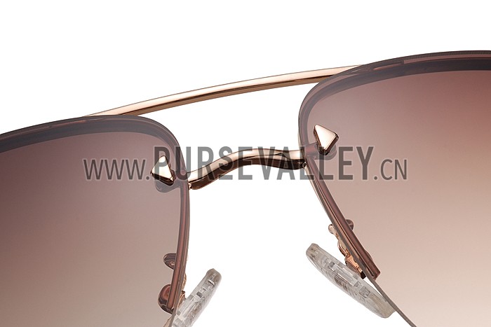 Prada Aviator Gold Frame Tortoiseshell Temples Sunglasses 308229