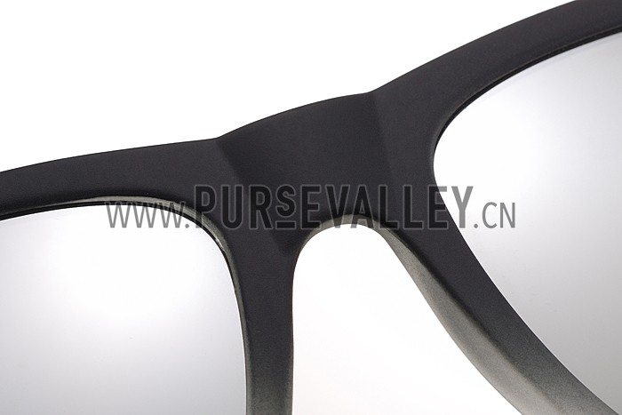 Ray Ban Justin Semi Transparent Black Frame Light Grey Lenses Sunglasses 308233