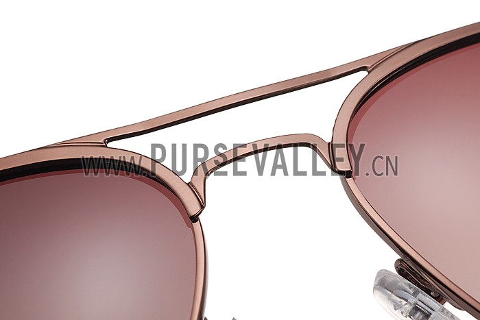 Prada Aviator Linea Rossa Logo Brown Frame Sunglasses 308223