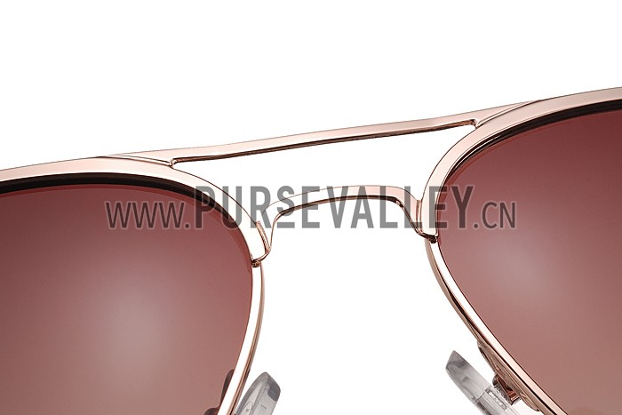 Prada Aviator Linea Rossa Logo Gold Frame Sunglasses 308224