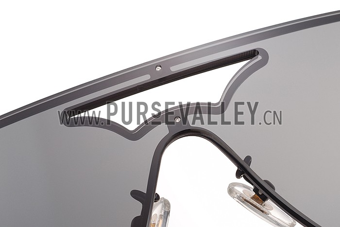 Versace Medusa Aviator Light Grey Lenses Black Temples Sunglasses 308244