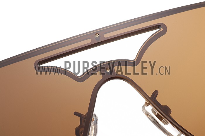 Versace Medusa Aviator Brown Lenses Gold Temples Sunglasses 308245