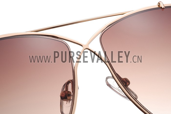 Tom Ford Eva Pilot Gold Frame Brown Lenses Sunglasses 308240